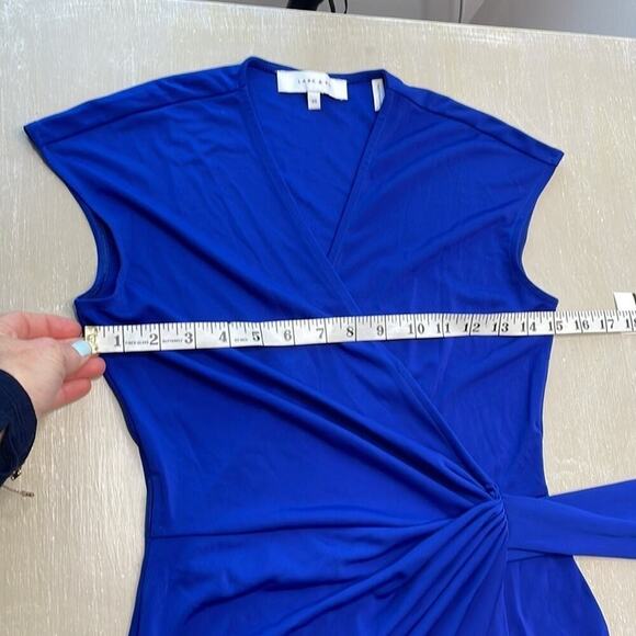 NWT Lark & Ro cobalt blue wrap midi dress - Picture 5 of 10
